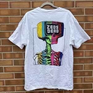 Zeds Dead EDM Double Sided Graphic Printed Short Sleeve T Shirt Sz XL Cotton